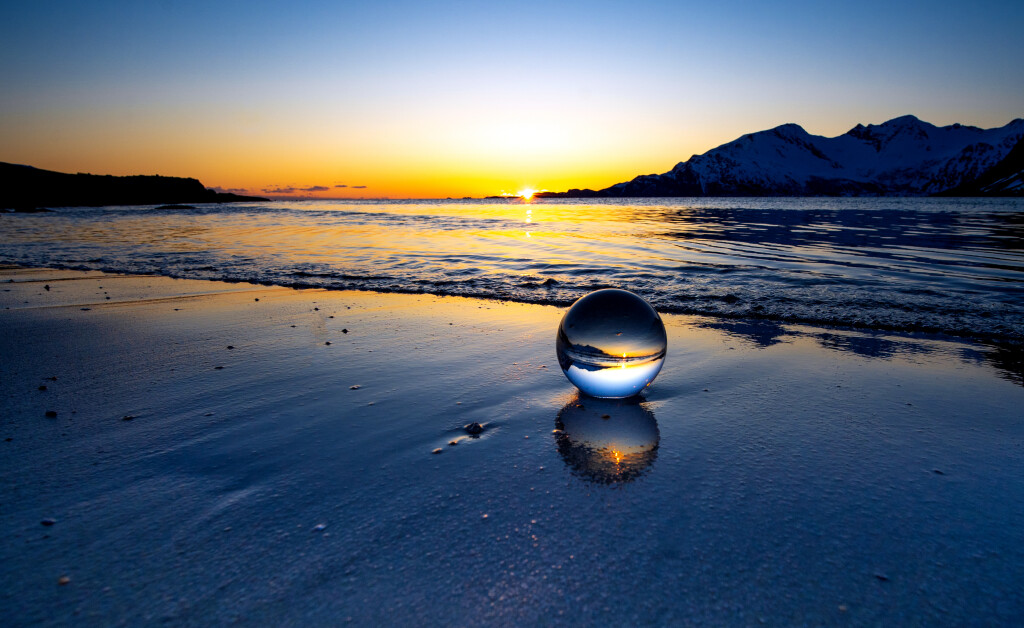 Sunset in the Norwegian sea,Norway,Tromso