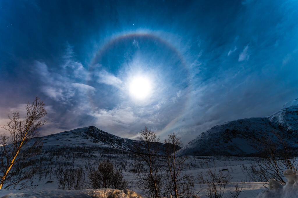 Full moon in the mountains of Norway